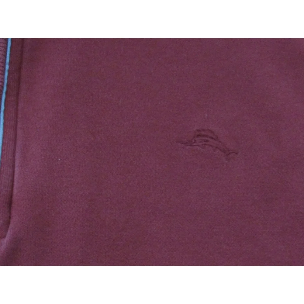 Tommy‎ Bahama Burgundy Red1/4 Zip Pima Cotton Sweater Size XL/TG